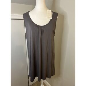 Eileen Fisher Women's Stretch Silk Jersey Tank Top, Grey Large